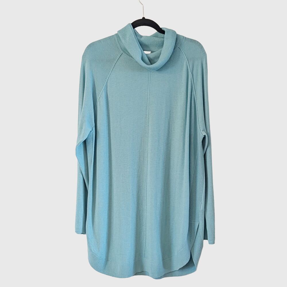 Caslon Aqua Cowl Neck Wool Blend Tunic Sweater XL Lightweight Soft